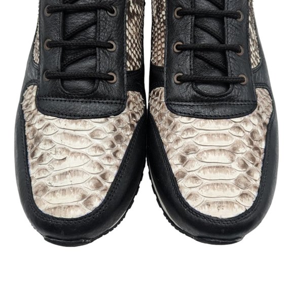Black & Natural Python Sneaker - Picture 2 of 9